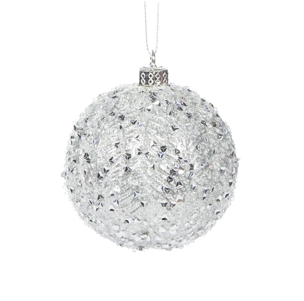 Hanging Ornament - White Ornate Bauble