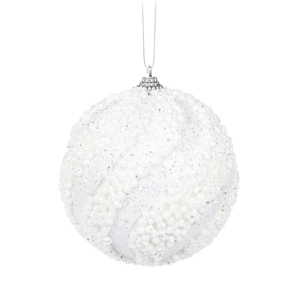 Hanging Ornament - White Bubbles Bauble