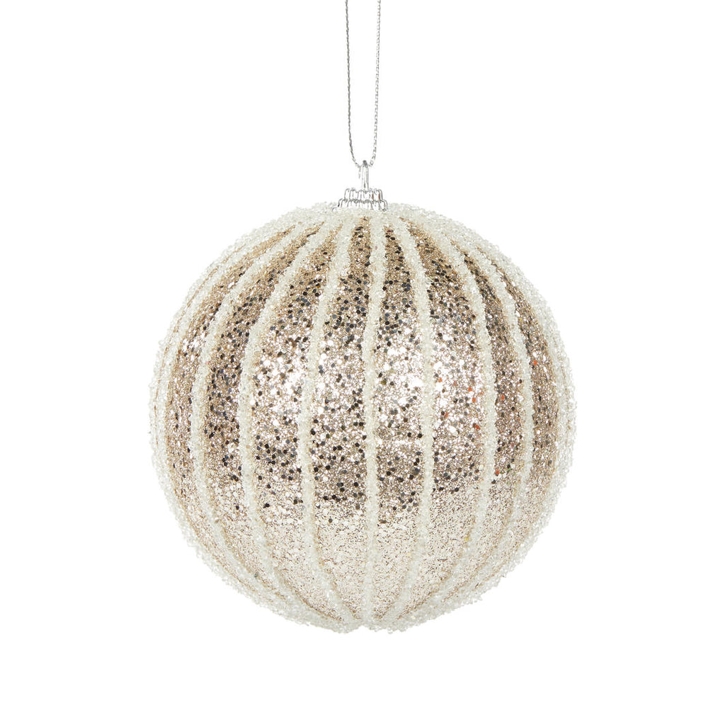Hanging Ornaments - Champagne Ribbed Bauble