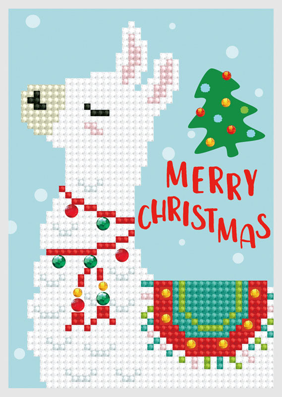 SALE - 30% OFF <br> Diamond Dotz <br> Christmas Card <br> Merry Christmas Llama
