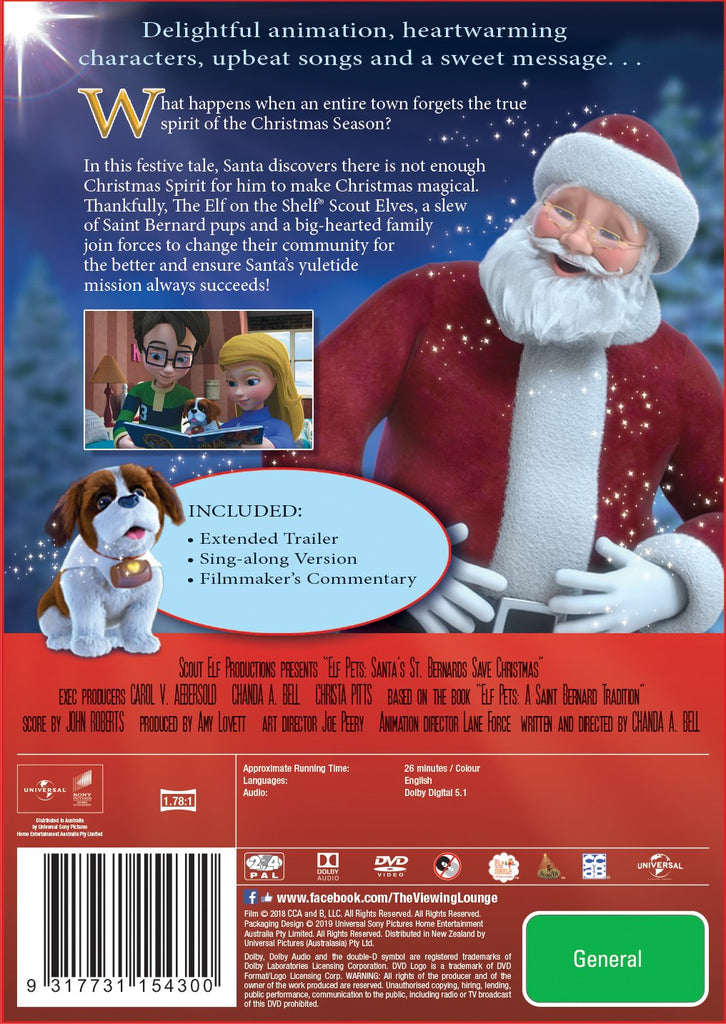 Elf Pets: <br>Santa’s St. Bernards Save Christmas DVD
