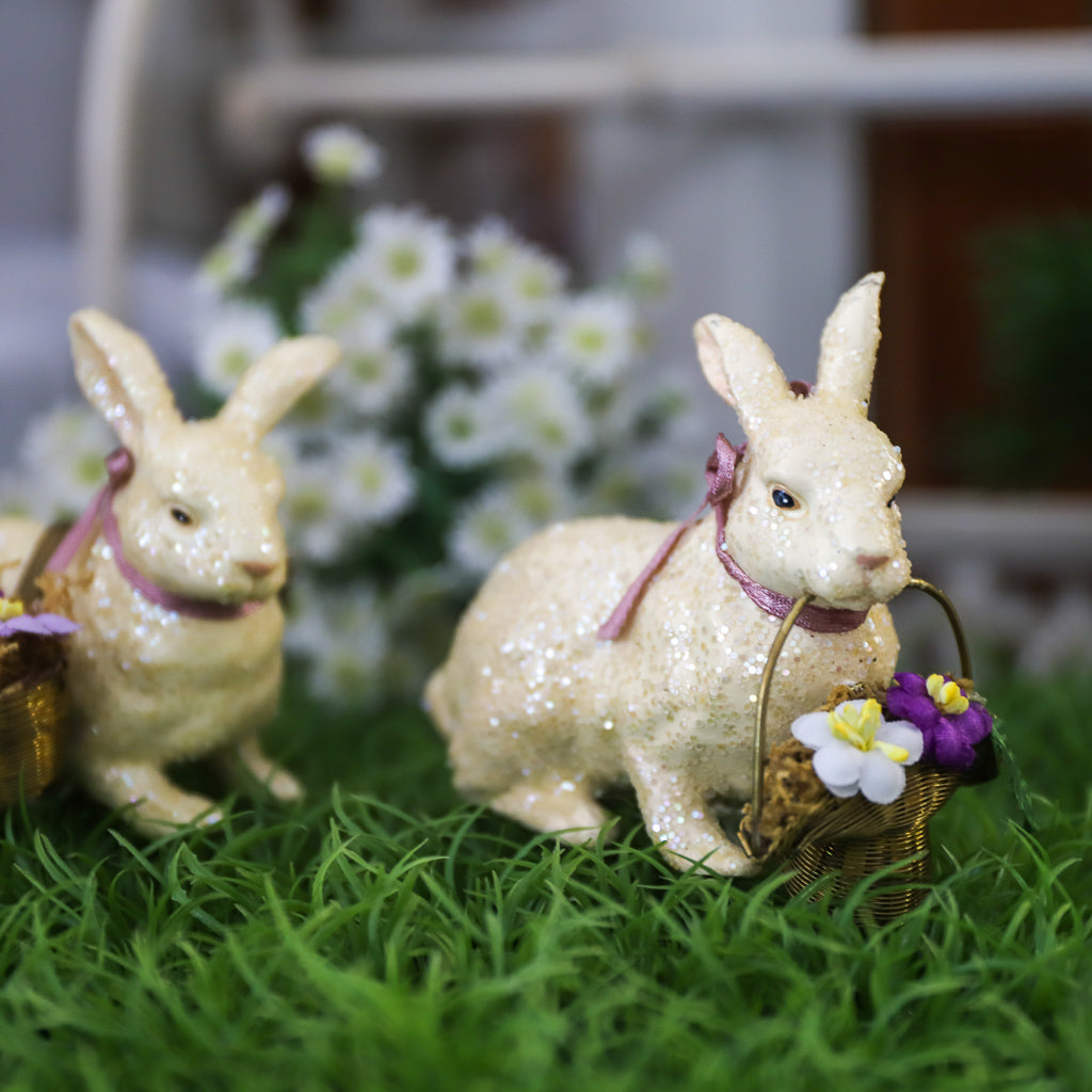 Katherine's Collection <br> Easter <br> Hare with Double Flower Basket
