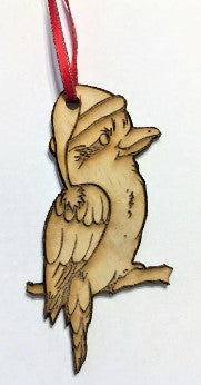 Bristlebrush Designs <br> Kookaburra, Wooden Christmas Tree Ornament