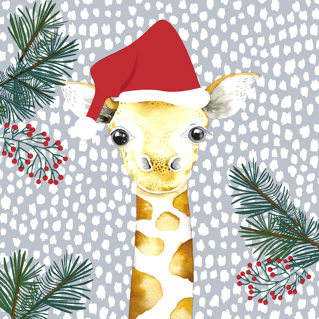 Luncheon Napkin - Giraffe Santa <br> (Pack of 20)