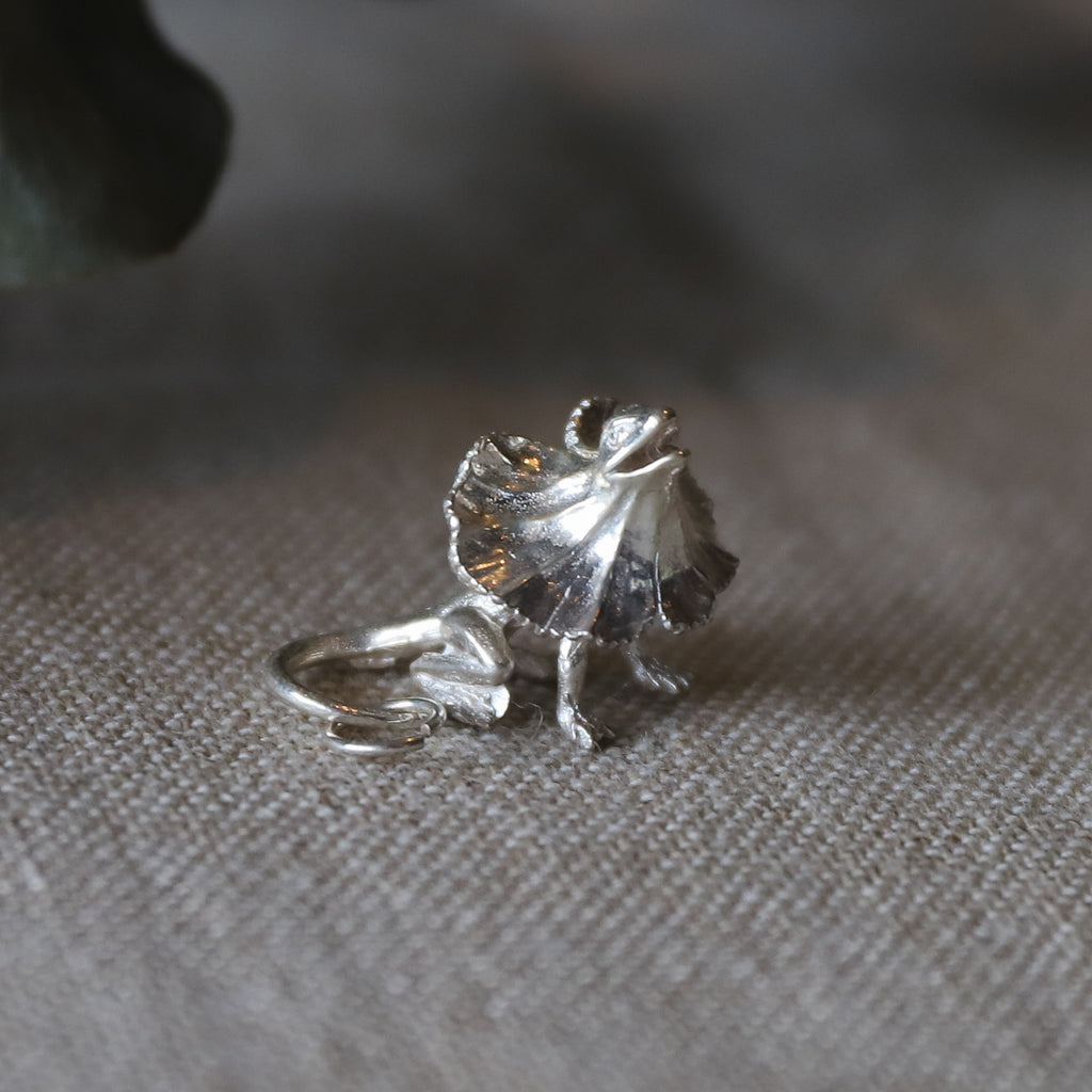 Sterling Silver Charm <br> Frilled-Neck Lizard