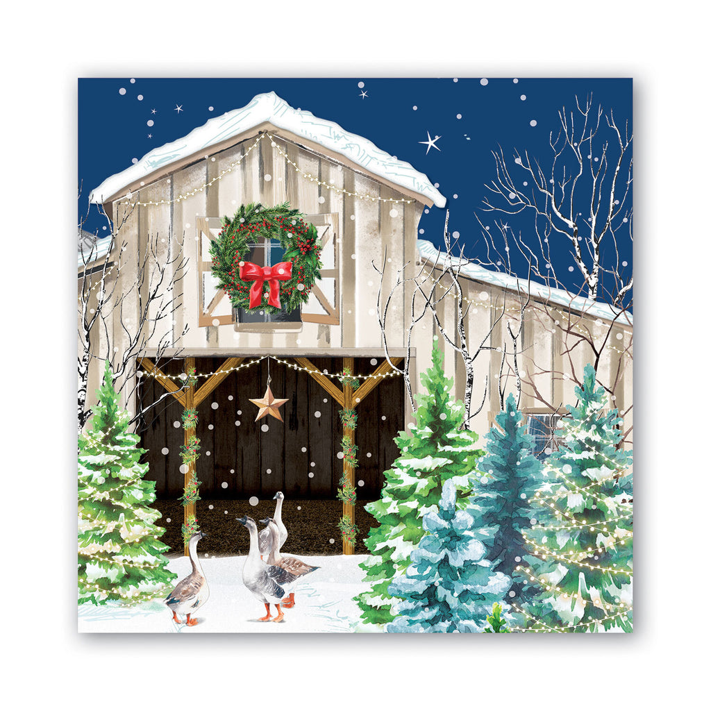 Michel Design Works <br> Luncheon Napkins <br> Christmas Snow (Pack of 20)