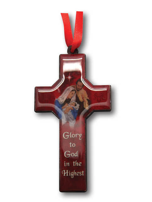 Christmas Cross Ornament - Glory to God