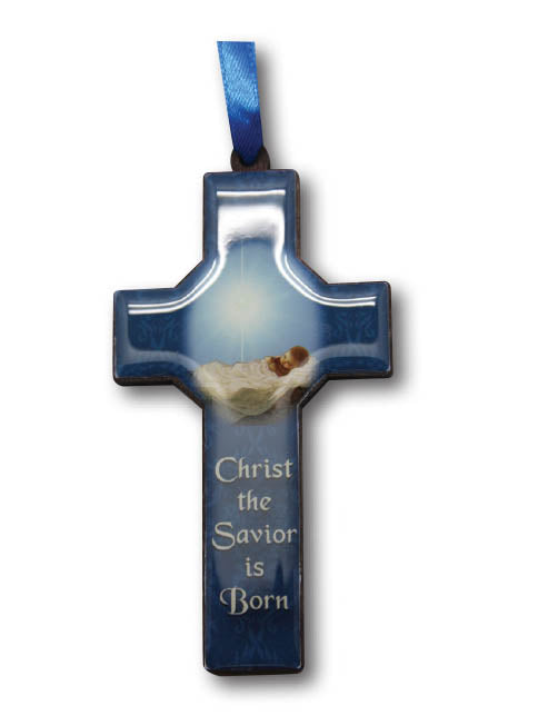 Christmas Cross Ornament - Christ the Savior is Born