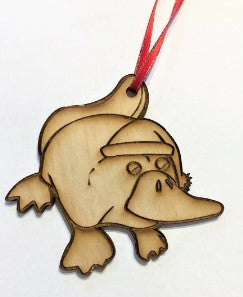 Bristlebrush Designs <br> Platypus, Wooden Christmas Tree Ornament