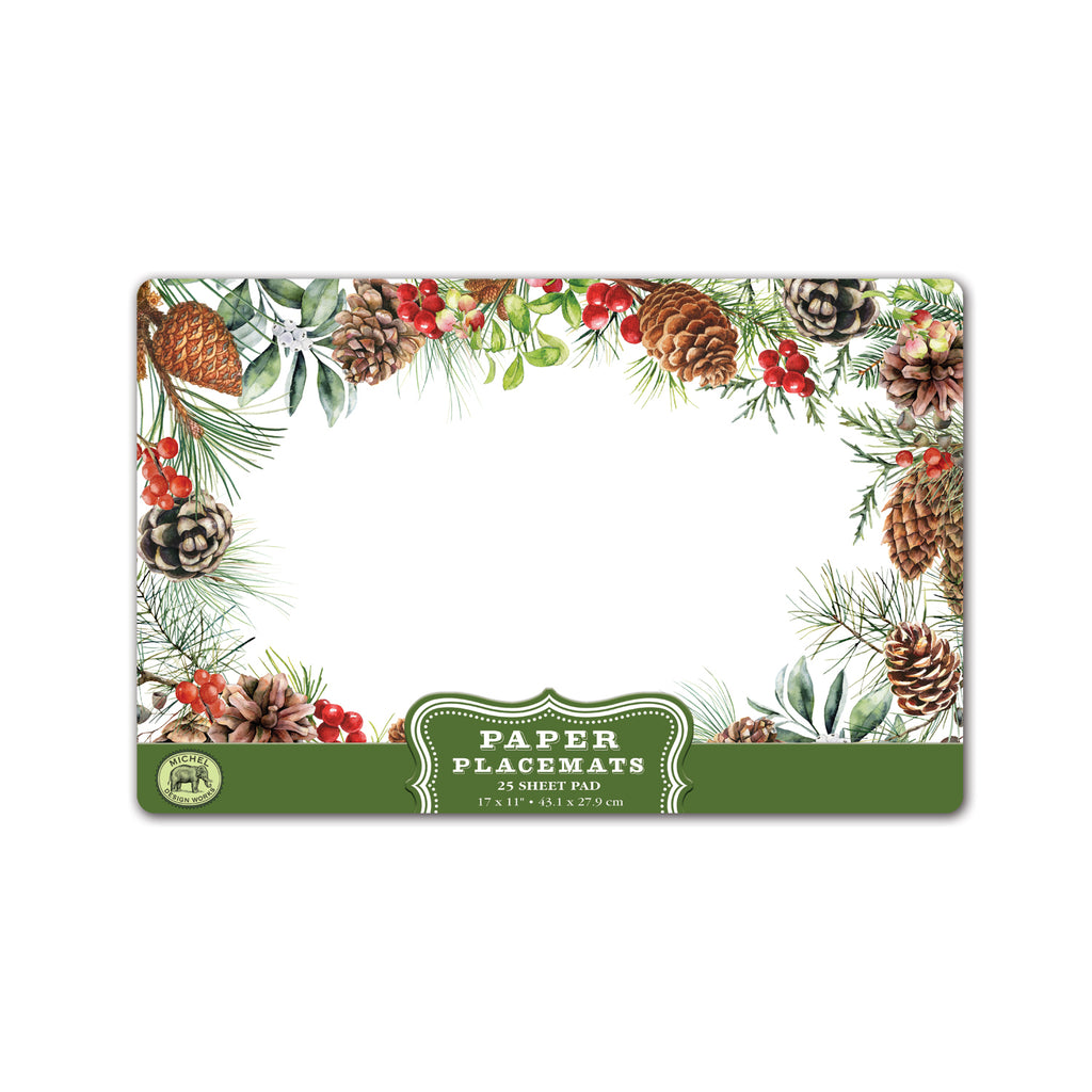 Michel Design Works <br> Paper Placemats <br> White Spruce