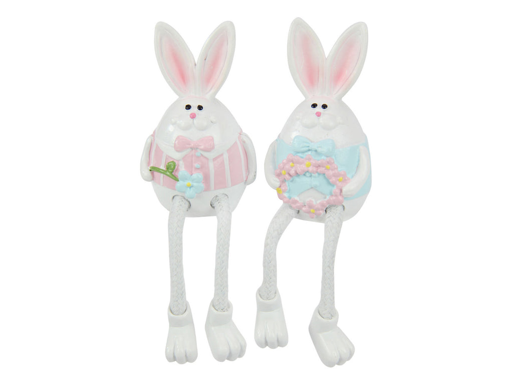 Sitting Bunny Rabbits with Dangle Legs (8cm) <br> 2 Assorted (Price for Each)