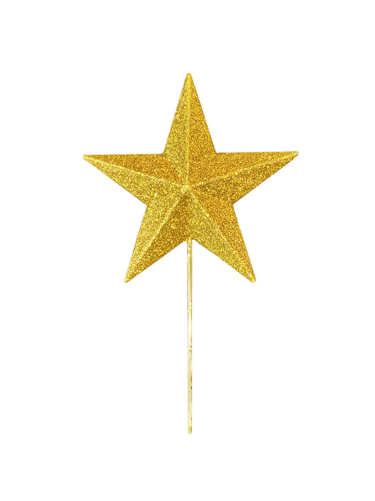 Tree Topper - Star Christmas Tree Topper 20cm Glitter Gold