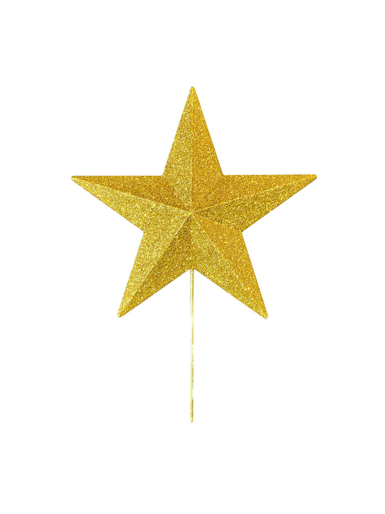Tree Topper - Star Christmas Tree Topper 30cm Glitter Gold