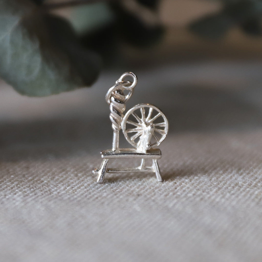 Sterling Silver Charm <br> Spinning Wheel