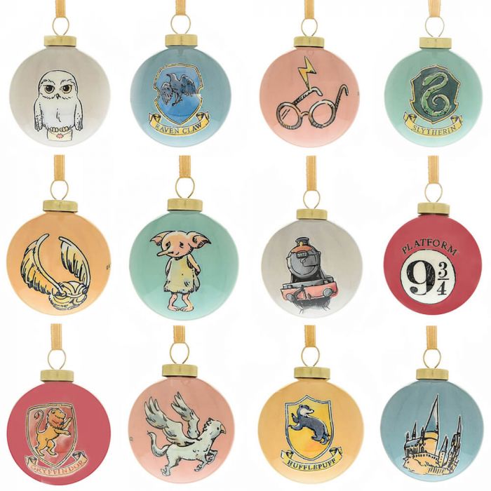 Harry Potter Christmas <br> Charms Mini Baubles (Set of 12)