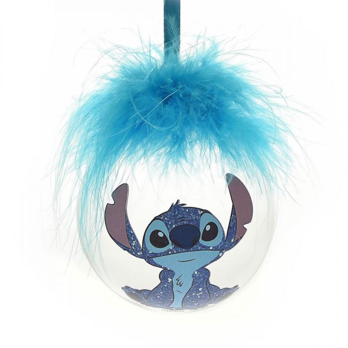 Disney Christmas <br> Feather Glass Bauble <br> Stitch