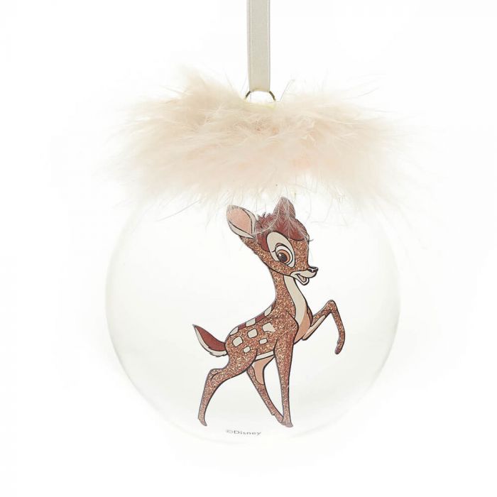 Disney Christmas <br> Feather Glass Bauble <br> Bambi
