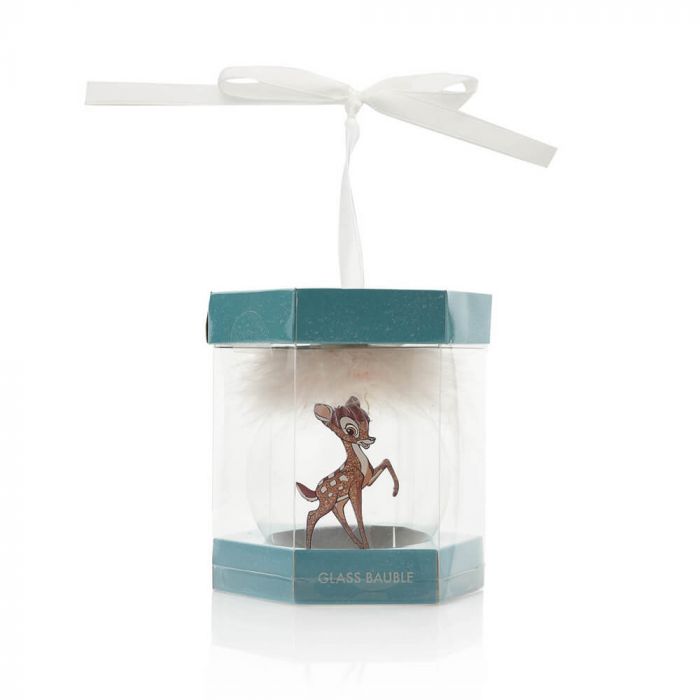Disney Christmas <br> Feather Glass Bauble <br> Bambi