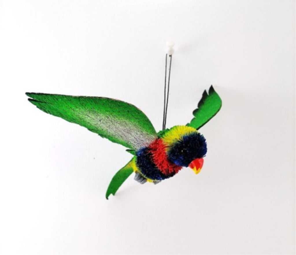 Bristlebrush Designs <br> Hanging Ornament <br> Rainbow Lorikeet with Wings