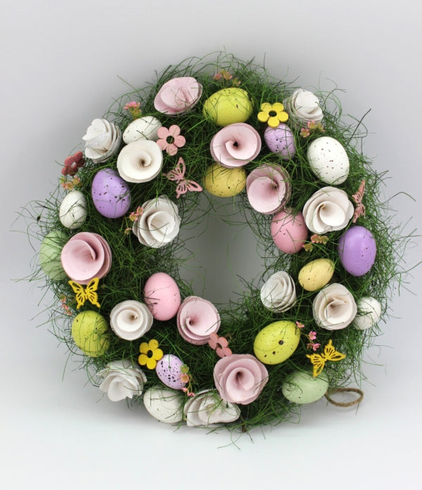 Easter Wreath <br> Egg Wreath with Butterflies (38CM)