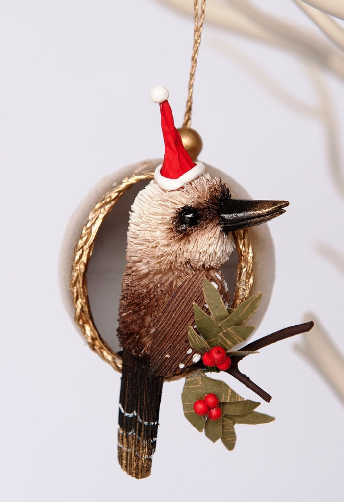 Bristlebrush Designs <br>Hanging Decoration <br> Christmas Bauble - Kookaburra