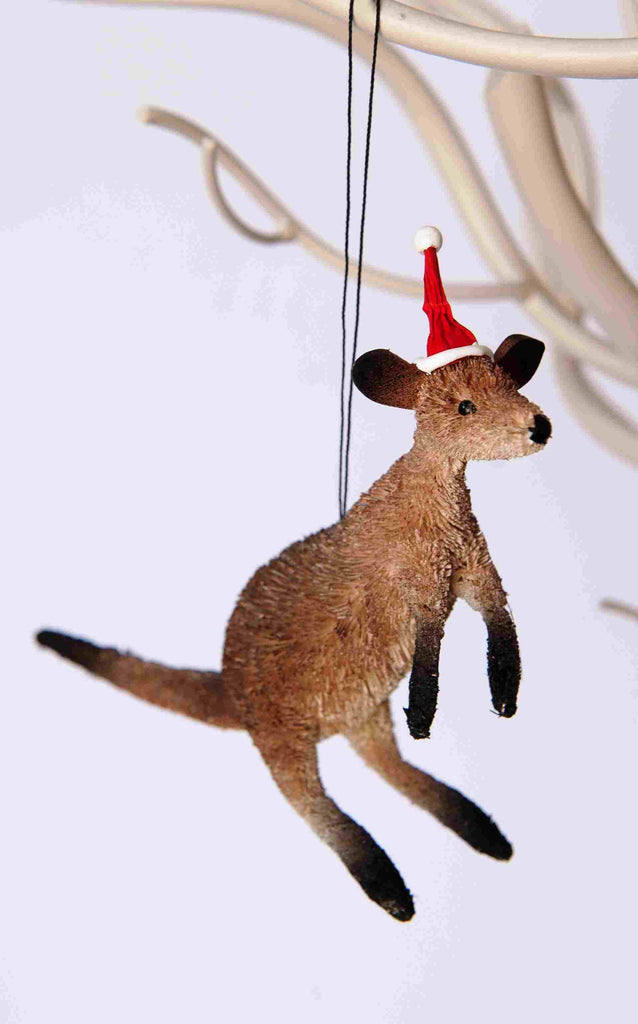 Bristlebrush Designs <br>Hanging Decoration <br> Kangaroo with Santa Hat