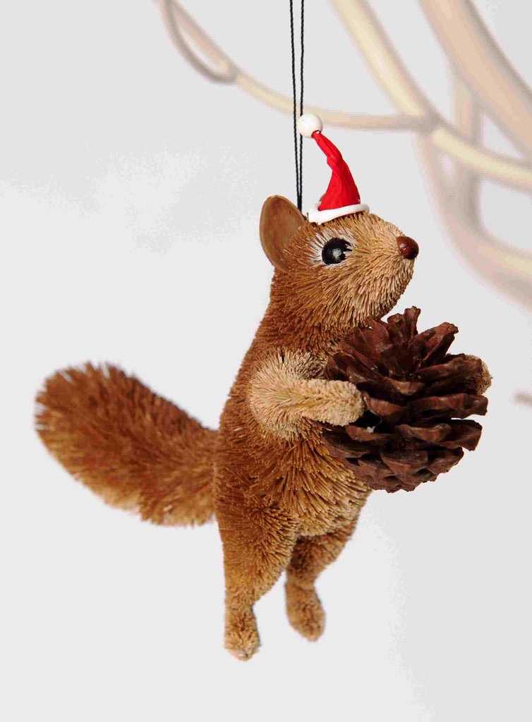 Bristlebrush Designs <br> Squirrel (Brown) with Santa Hat