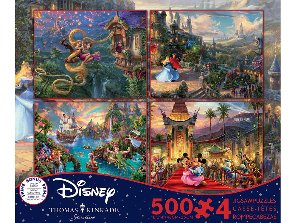 Thomas Kinkade Disney Dreams <br> 4 x 500 Piece Puzzles (S8)