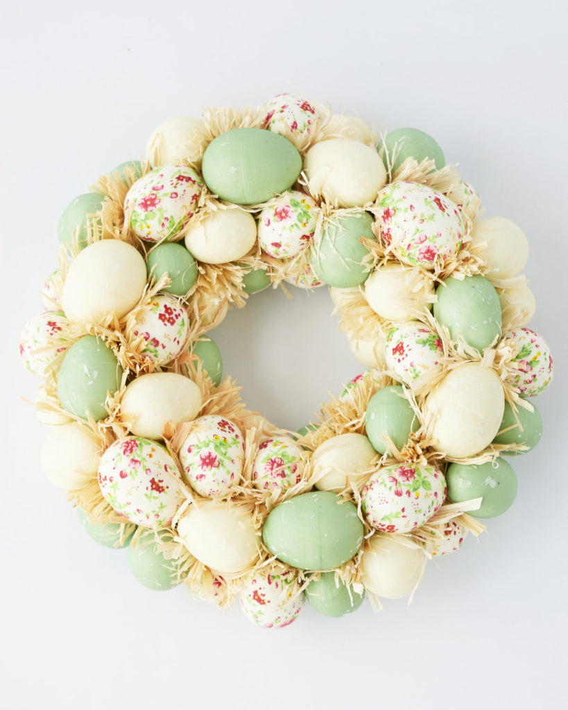 SALE - 20% OFF <Br> Egg Wreath Cream/Green (25cm)