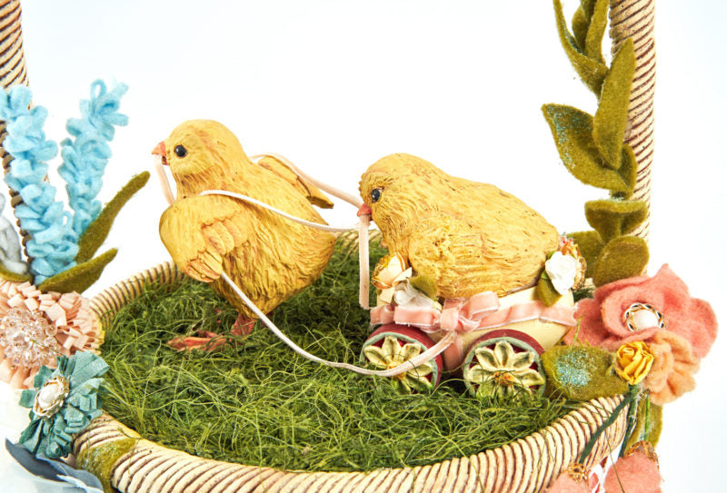 SALE - 10% OFF <br> Katherine's Collection <br> Easter <br> A Tisket, a Tasket, a Chick Filled Basket Tabletop
