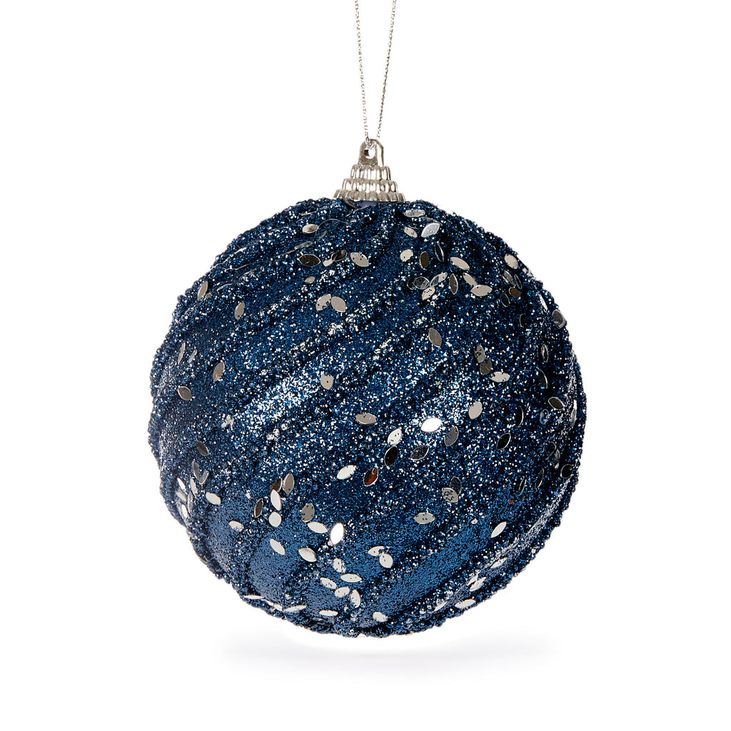Hanging Ornament - Navy Swirl Bauble