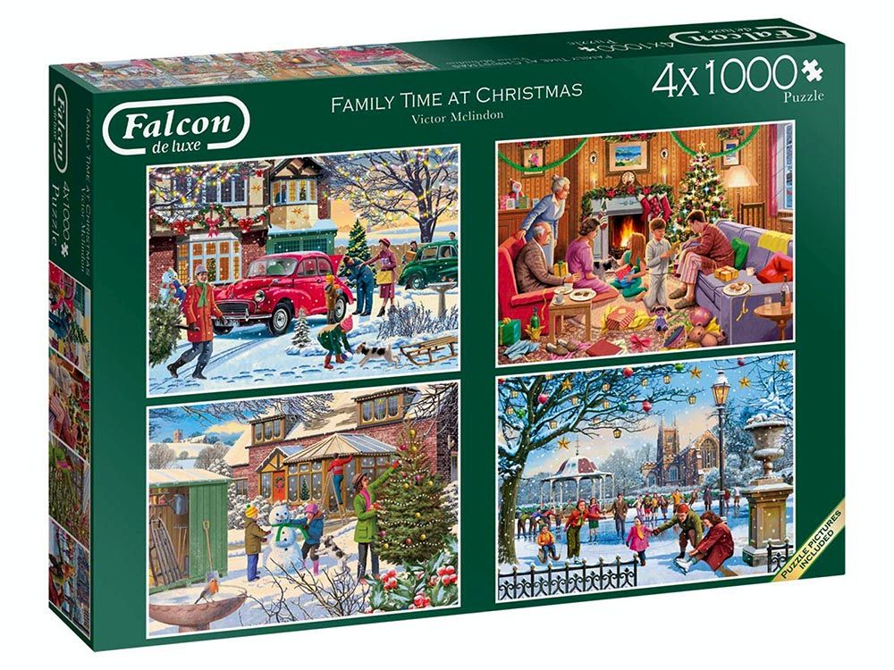 Falcon de Luxe <br> Family Time at Christmas <br> 4 x 1000 Piece Puzzle Set