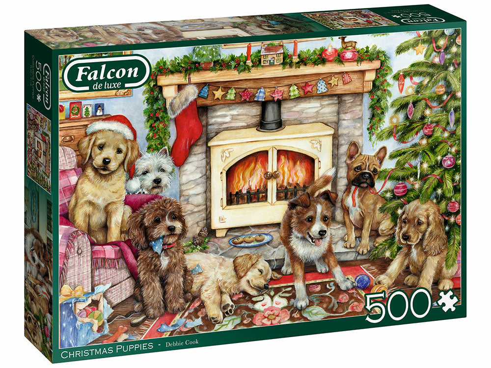 Falcon de Luxe <br> Christmas Puppies <br> 500 Piece Puzzle