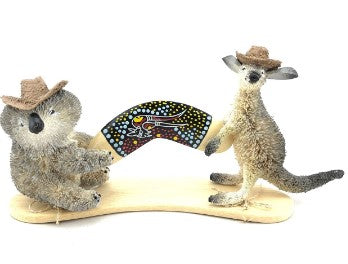 Bristlebrush Designs <br> Kangaroo and Koala with Boomerang