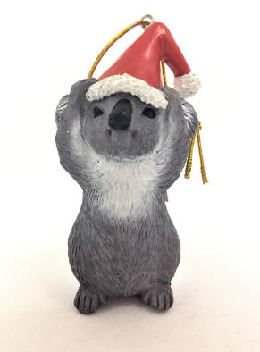 Bristlebrush Designs <br> Koala Christmas Tree Ornament with Santa Hat