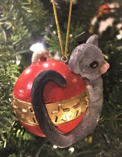 Bristlebrush Designs <br> Possum Christmas Tree Ornament With Bauble