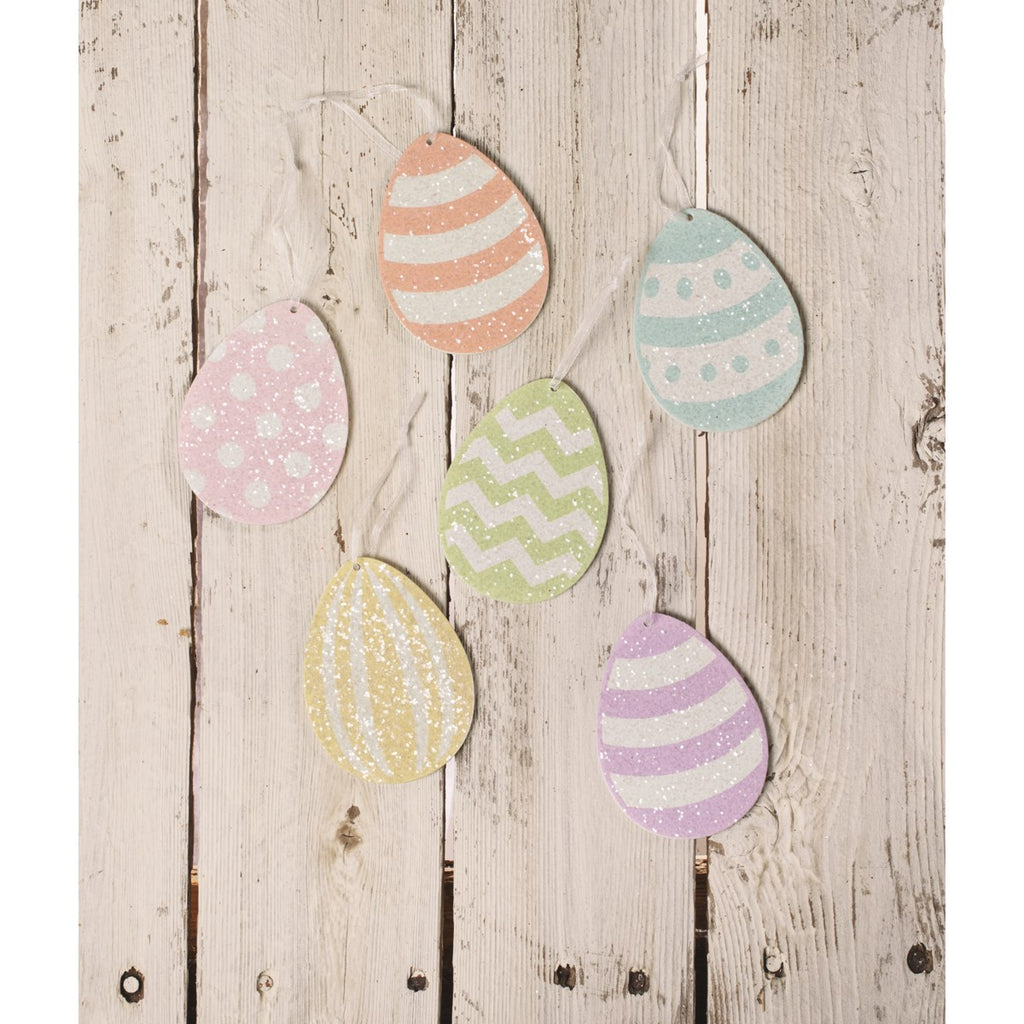 Bethany Lowe Designs <br> Spring Rainbow Egg Ornament <br> 6 Assorted