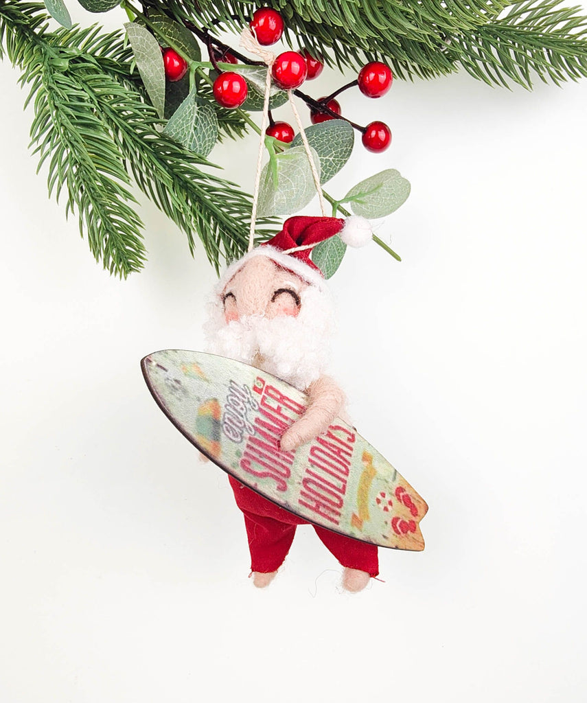 Summer Santa with Surfboard <br> Hanging Decoration