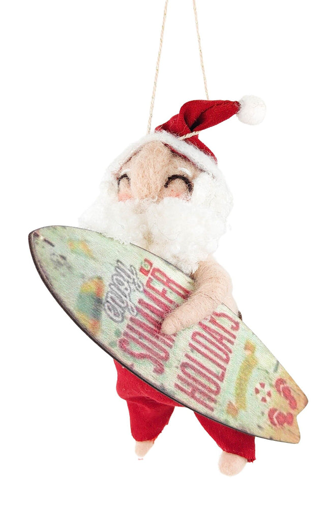 Summer Santa with Surfboard <br> Hanging Decoration