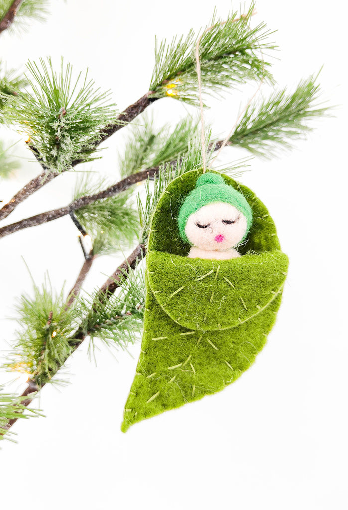 May Gibbs Christmas <br> Gumnut Baby in Leaf Hanging Decoration