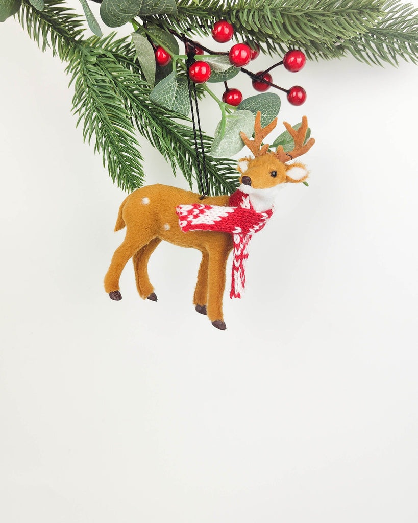 Reindeer with Scarf <br> Hanging Decoration