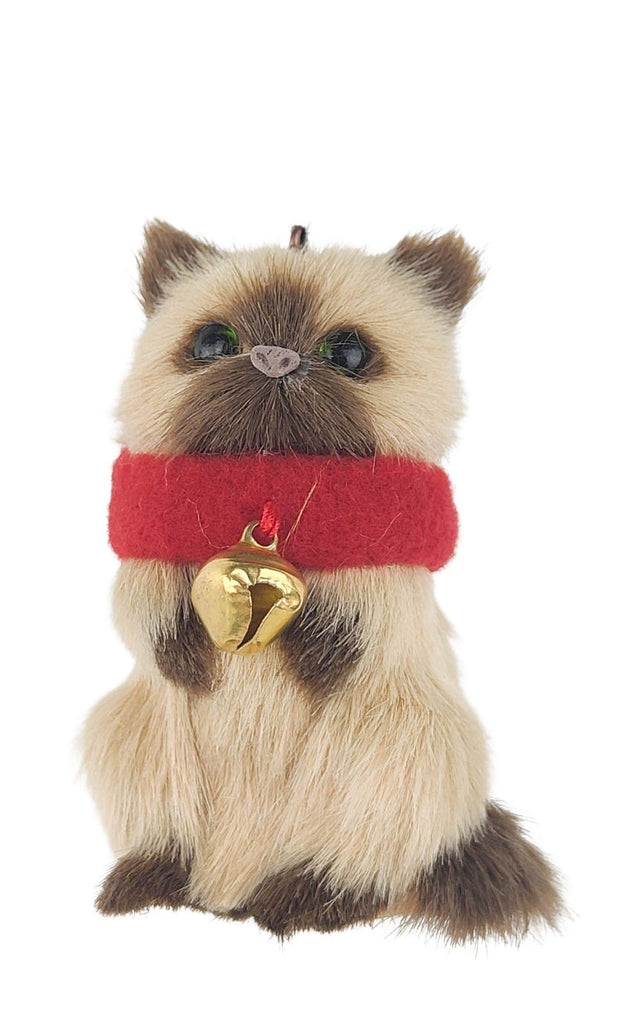 Cat with Bells Cream <br> Hanging Decoration