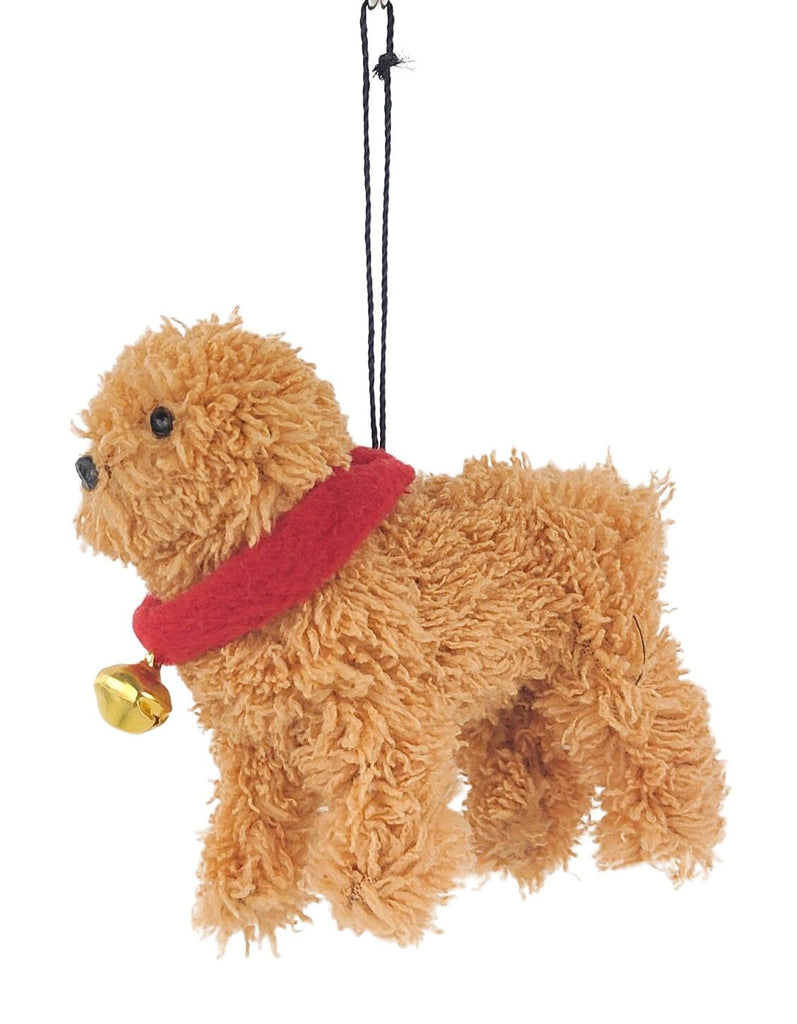 Dog with Bells Brown <br> Hanging Decoration