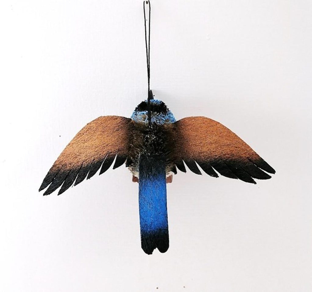 Bristlebrush Designs <br> Hanging Ornament <br> Blue Wren With Wings