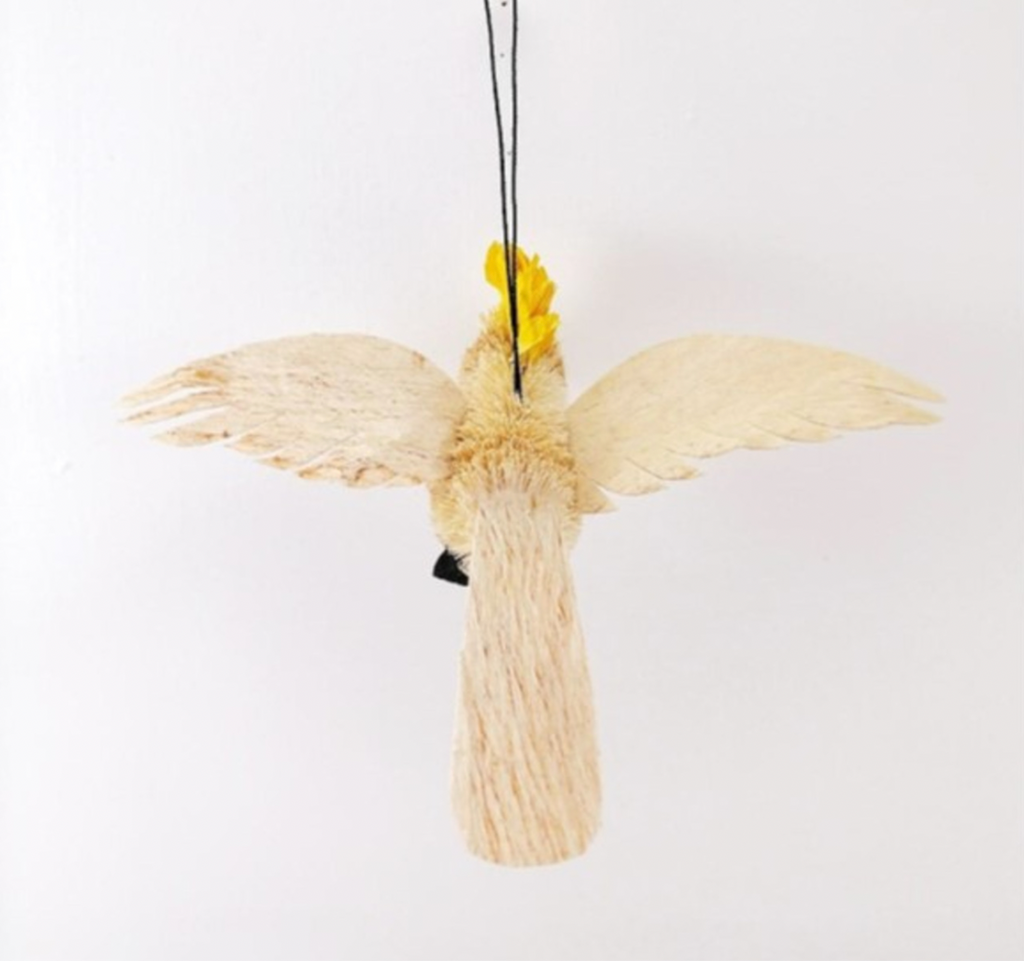 Bristlebrush Designs <br> Hanging Ornament <br> Cockatoo With Wings
