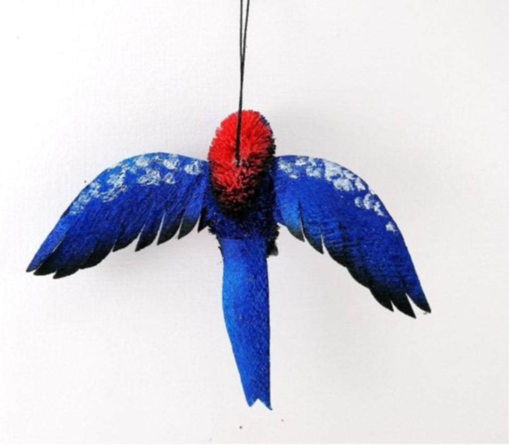 Bristlebrush Designs <br> Hanging Ornament <br> Crimson Rosella With Wings