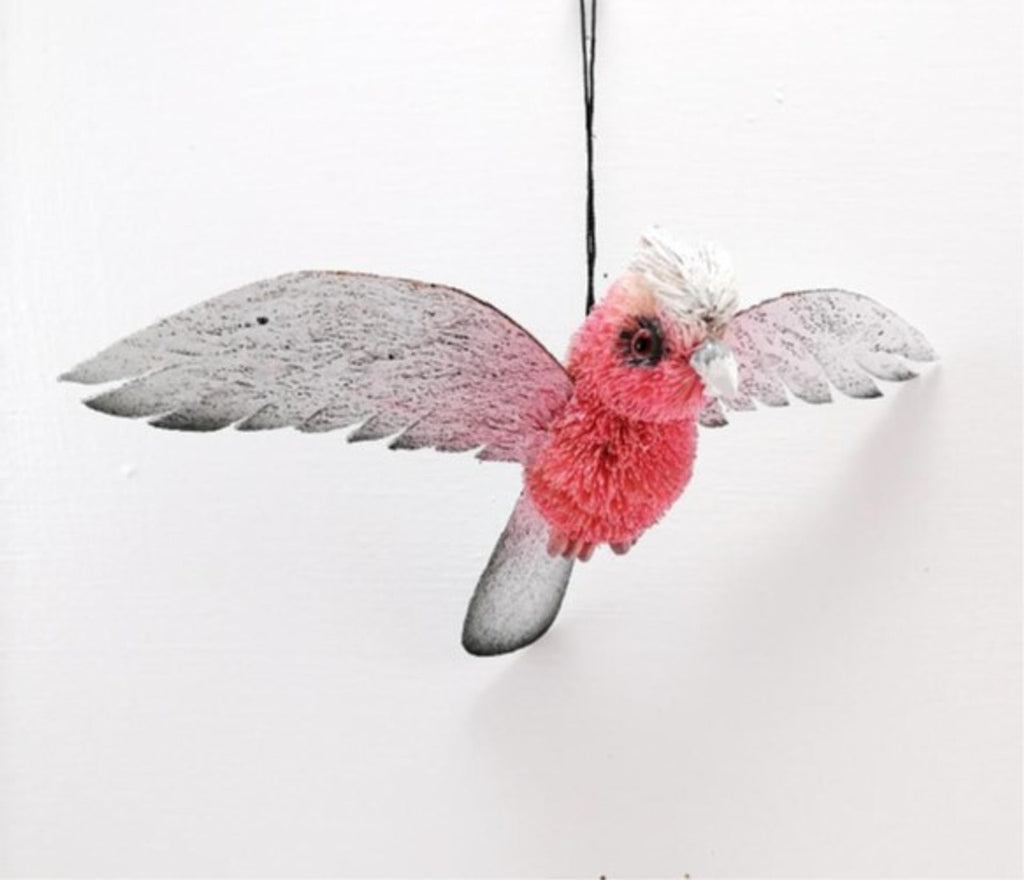 Bristlebrush Designs <br> Hanging Ornament <br> Galah With Wings