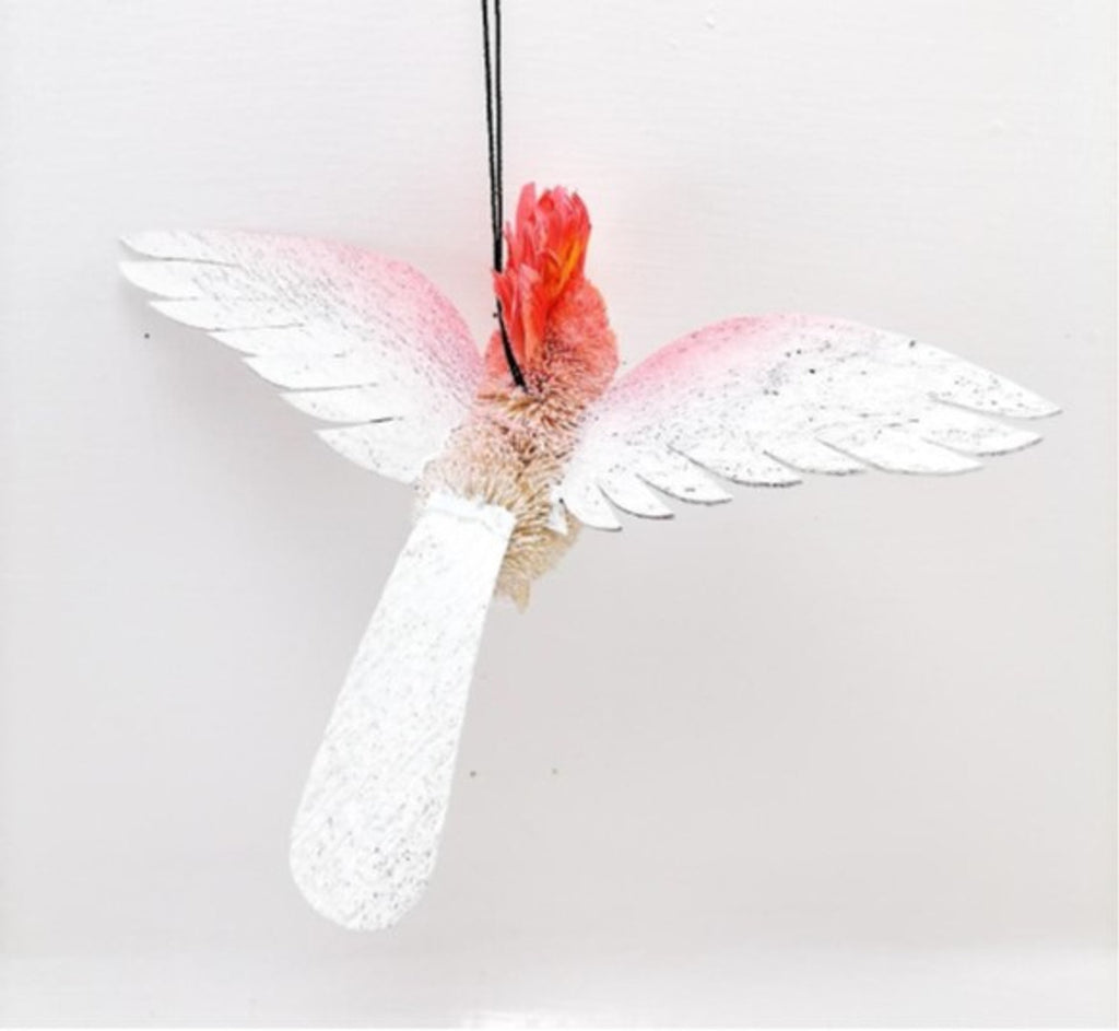 Bristlebrush Designs <br> Hanging Ornament <br> Major Mitchell With Wings