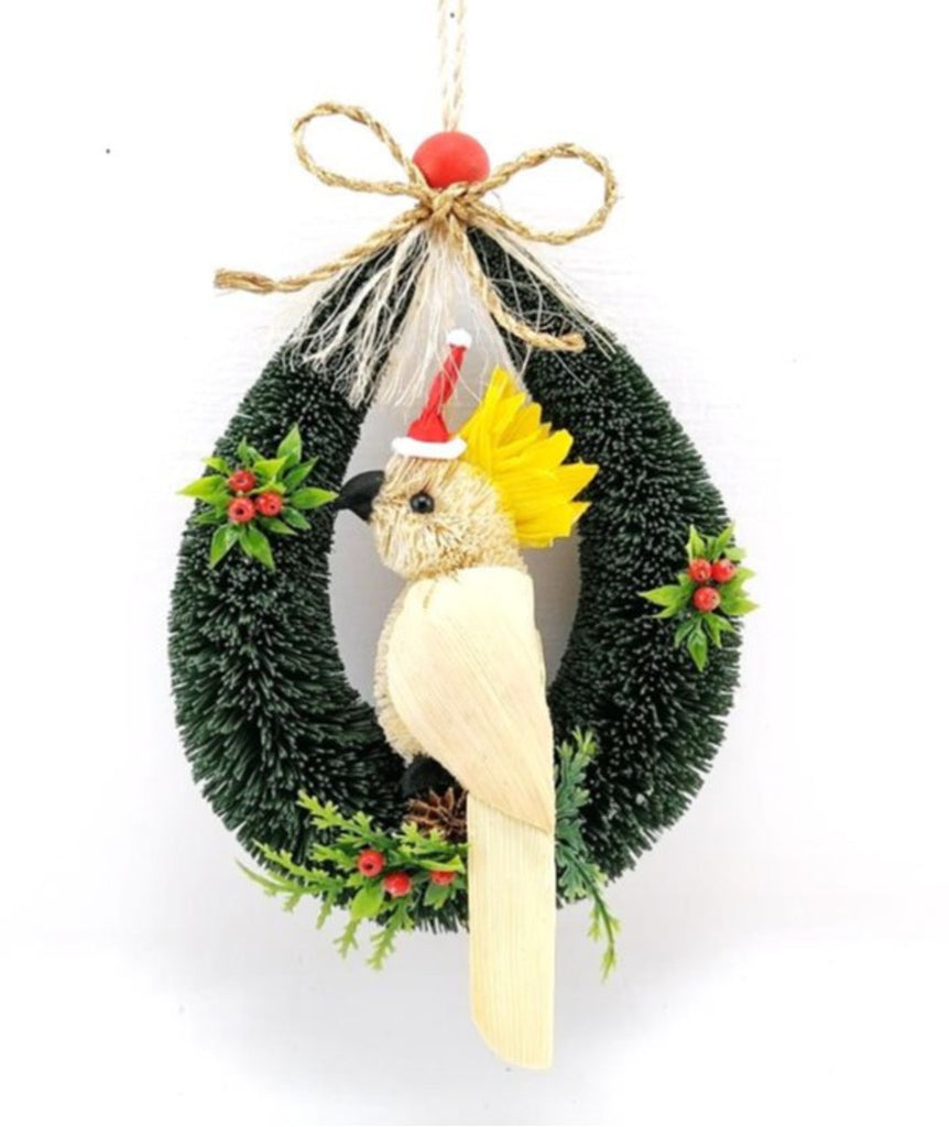 Bristlebrush Designs <br> Christmas Decoration <br> Cockatoo Door Loop Hanger