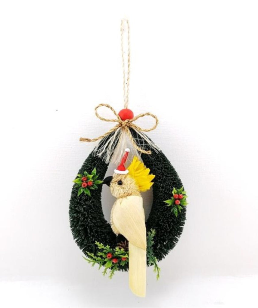 Bristlebrush Designs <br> Christmas Decoration <br> Cockatoo Door Loop Hanger